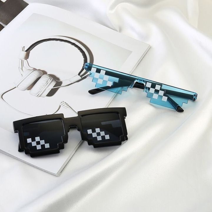 1pcs-driver-goggles-shades-8-bit-pixelated-ladies-sunglasses-unisex-eyeglasses-mosaic-sunglasses-for-men-women-thug-life-glasses-goggles