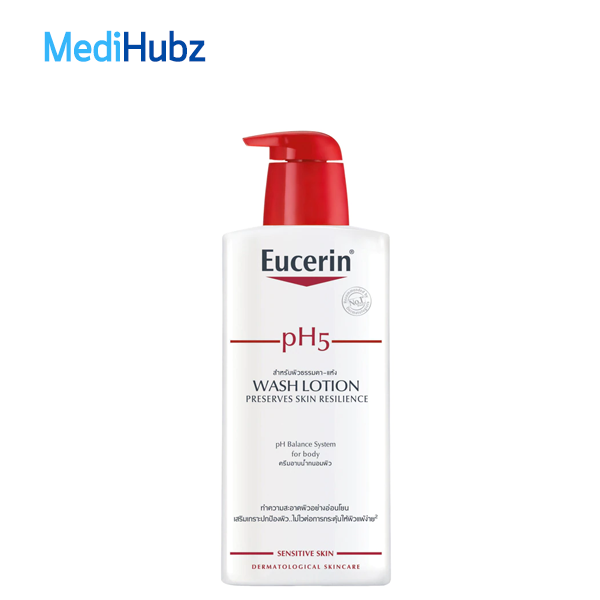 Eucerin Ph5 Wash Lotion ยูเซอริน ครีมอาบน้ำ ถนอมผิว สำหรับผิวบอบบาง แพ้