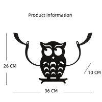 Owl Decorative Toilet Paper Holder Free Standing Bathroom Tissue Storage Black Wall Mounted Roll Tissue Storage Shelf Bath Decor