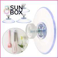 SUN BOX 5Pcs ทนทาน ที่แขวนเก็บของ ชั้นวางสกรู โปร่งใส ราง ถ้วยดูด ตะขอติดผนัง ตัวดูด พร้อมน๊อต