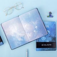128 Sheets Cute Notebook Fantasy Jellyfish Illustration Book Color Page Student Manual Ledger Notepad Diary Book