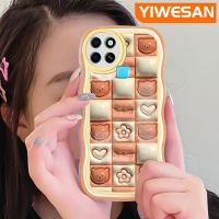 YIWESAN เคสสำหรับ Infinix Smart 6 Plus Smart 6 Plus Smart 7ลายการ์ตูน3D หมีแบบดั้งเดิมเคสเคสโทรศัพท์แบบใสกันกระแทกกรอบซิลิโคนเคสนิ่มโปร่งใสสีสันสดใส