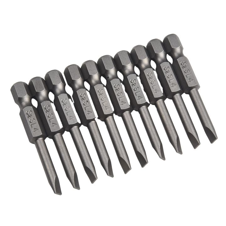 10pcs-50mm-sl4-magnetic-slotted-cross-screwdriver-bits-set-waterproof-batch-head-for-hand-electric-drill-hand-drill-hand-tool-screw-nut-drivers