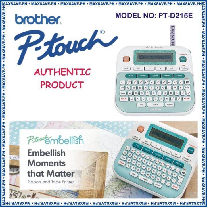 Brother Ptouch Embellish Ribbon & Tape Printer PTD215e Label Maker Lazada PH
