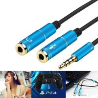 สายแยกเสียงและไมค์ สาย3.5mm Female to 2 Dual 3.5mm Male Headphone Mic Audio Splitter Cable สายแจ็คแยก Micและเสียงสายต่อหูฟัง ใช้งานกับ มือถือ, Macbook และโน๊ตบุ๊ครุ่นอื่นๆ ได้ A46