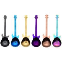 Guitar Coffee Spoons 6-Pack Cute Spoons Stainless Steel Teaspoons Guitar Shaped (Multi-Color)