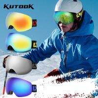 KUTOOK Skiing Goggles with Double Layers UV Proof Lens Anti-Fog Snowmobile TPU Winter Outdoor Snow Snowboard Ski Glasses Eyewear