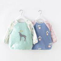 【CW】 Sleeves Bib Cover Wearable Printed Baby Bibs Shirt Apron