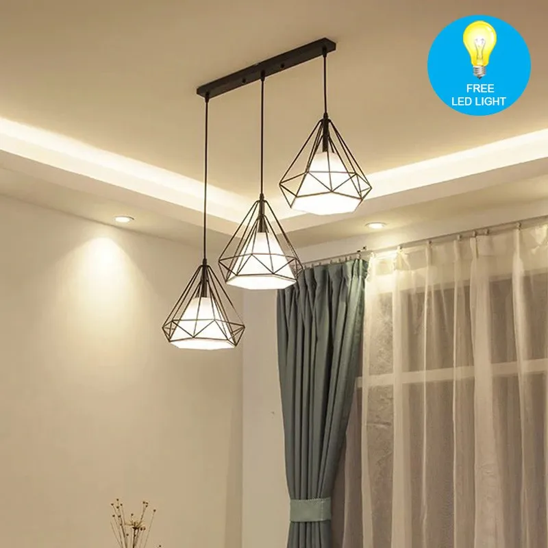 Iy63heads Hanging Pendant Light Lamp For Restaurant Dining Room Bar Lights Contemporary Ceiling Lazada Ph - Ceiling Pendant Sizes Philippines