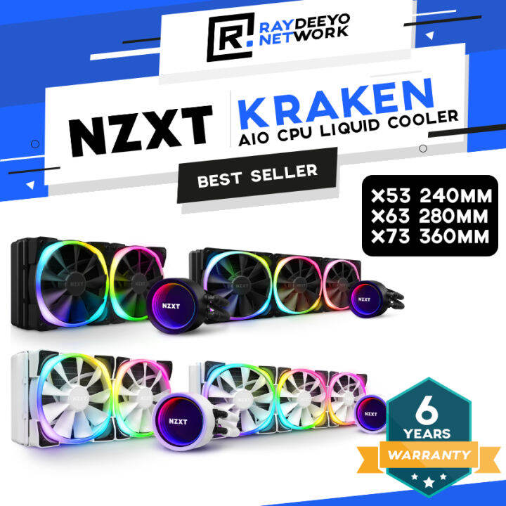 NZXT Kraken X53 / Kraken X63 / Kraken X73 RGB AIO CPU Liquid Cooler ...