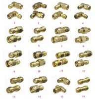 1pcs Connector Adapter SMA RP-SMA to SMA RPSMA Male Plug Female Jack Straight Right angle RF Coaxial Converter New Brass