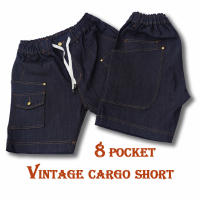 กางเกงขาสั้นคาร์โก้ วินเทจ 8 กระเป๋า size M-XL ไซส์ใหญ่  54 นิ้ว 3XL-5XL  8 pocket Vintage cargo short ยีนส์ขาสั้น