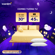 Combo Tương Tư gồm bộ ga chun 5 chi tiết Amando kèm đôi gối nằm êm ái tiện