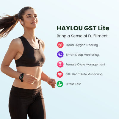 HotHAYLOU GST Lite Smart Watch 1.69 "จอแสดงผลขนาดใหญ่ S Mart W Atch 39กรัมน้ำหนักเบา30โหมดกีฬานาฬิกาสปอร์ตผู้ชายนาฬิกาสำหรับผู้หญิง