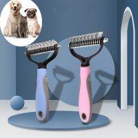 Extra Wide Pet Dematting Brush Dogs Grooming Combs Cat Hair Double Sided Shedding Tool Gently Efficient Safe Pet Accessories Brushes  Combs