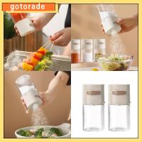 GOTORADE 2pcs ปริมาณที่แม่นยำ เครื่องกดน้ำตาล ขวดแก้วใส่ของ ชนิดกด ภาชนะใส่เกลือพริกไทย แบบพกพาได้ การวัดขนาด กระปุกใส่เครื่องปรุง อุปกรณ์สำหรับห้องครัว