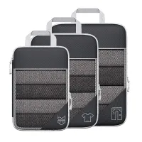 Travel Compressed Packing Cubes Travel Storage Set With Shoe Bag Mesh Visual Luggage Organizer Portable Lightweight Suitcase BagShoe Bags