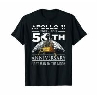 {พร้อมสต็อก XS-6XL} 50Th ครบรอบ11 1969กับ Lunar Lander เรา100% เสื้อออกกำลังกายผ้าฝ้ายไซส์ใหญ่สำหรับผู้ชายเสื้อยืดของขวัญคริสต์มาสเสื้อยืด