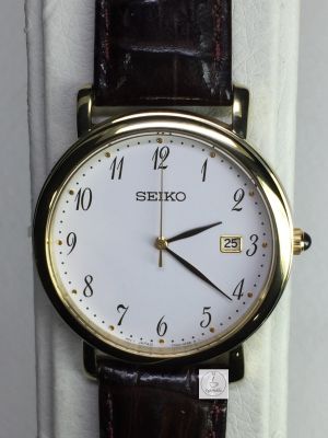 นาฬิกาข้อมือ ไซโก้ Seiko Mens Watch รุ่น SKK648P1 ตัวเรือนทอง สายหนัง กระจกกันรอย รับประกันของแท้ 100 เปอร์เซนต์ โดย CafeNalika