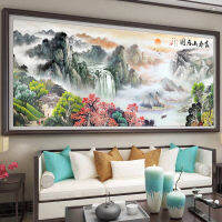 2021NEW Needlework DMC Landscape Painting Living Room Landscape Cross Stitch Sets for Embroidery Kit Full Embroidery Cross-Stitching