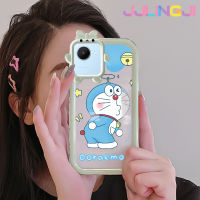 Jjlingji เคสสำหรับ Realme C30 C30s Narzo 50i Prime เคสการ์ตูนโดราเอมอนสีสันสดใสน่ารักมอนสเตอร์น้อยเลนส์กล้องถ่ายรูปแบบนิ่มซิลิโคนเคสโปร่งใสกันกระแทกแบบใสง่าย