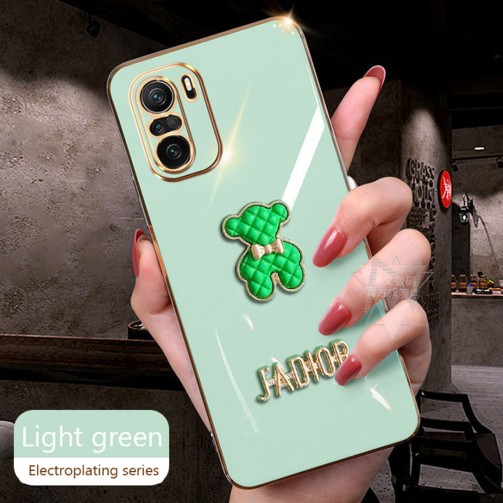 จัดส่งฟรี-ins-tikto-ลายสก๊อต-หมี-colorful-6d-ขอบตรง-plating-cute-phone-case-for-realme-c-33-35-c30-9-i-9pro-20-17-12-15-11-3-2-8-21-21y-7-5g-pro-7i-25-s-6-pro-6i-5-pro-5i-5s-gt-master-narzo-50-50i-50a