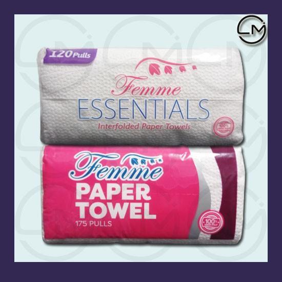 Femme Paper Towel Interfolded Tissue 120 175 Pulls Sold Per Pack/Piece ...