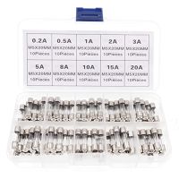 【YF】 100 Pcs Fast Acting Glass Tube Fuse Combo Kit 5x20mm 250V 0.2A 0.5A 1A 2A 3A 5A 8A 10A 15A 20A with Clear Plastic Case