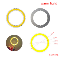 Suiweng ไฟ LED ทรงซังข้าวโพด12V DC 20มม.-120มม. สีขาวนวลวงแหวน COB สำหรับหลอดไฟ DIY