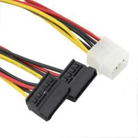 4pin Ide Molex ถึง2ซีเรียลเอทีเอซาตา Y Splitter ฮาร์ดไดรฟ์แหล่งจ่ายไฟ Cable_kxl0804