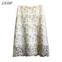 【CC】☃  LEDP Boho Flowers Knee-Length A-LINE Embroidery Skirts New Fashion Floral Mesh Skirt