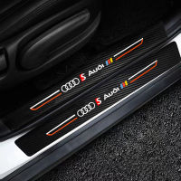 สติกเกอร์คาร์บอนไฟเบอร์สำหรับรถ Audi Q3 Q5 Q7 Q8 TT S LINE A3 A4 A5 A6 A7 A8แต่งรถแถบติดขอบประตูตัวป้องกันที่เหยียบสติกเกอร์คาร์บอนไฟเบอร์เครื่องมือคิ้วแต่งรถยนต์