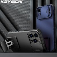 {Chaoke digital branch} KEYSION เคสกันกระแทกสำหรับ iPhone 14 Pro Max 13 12 11 SE2ปกป้องการดึงกล้องขาตั้งฝาครอบโทรศัพท์สำหรับ iPhone 14 Plus