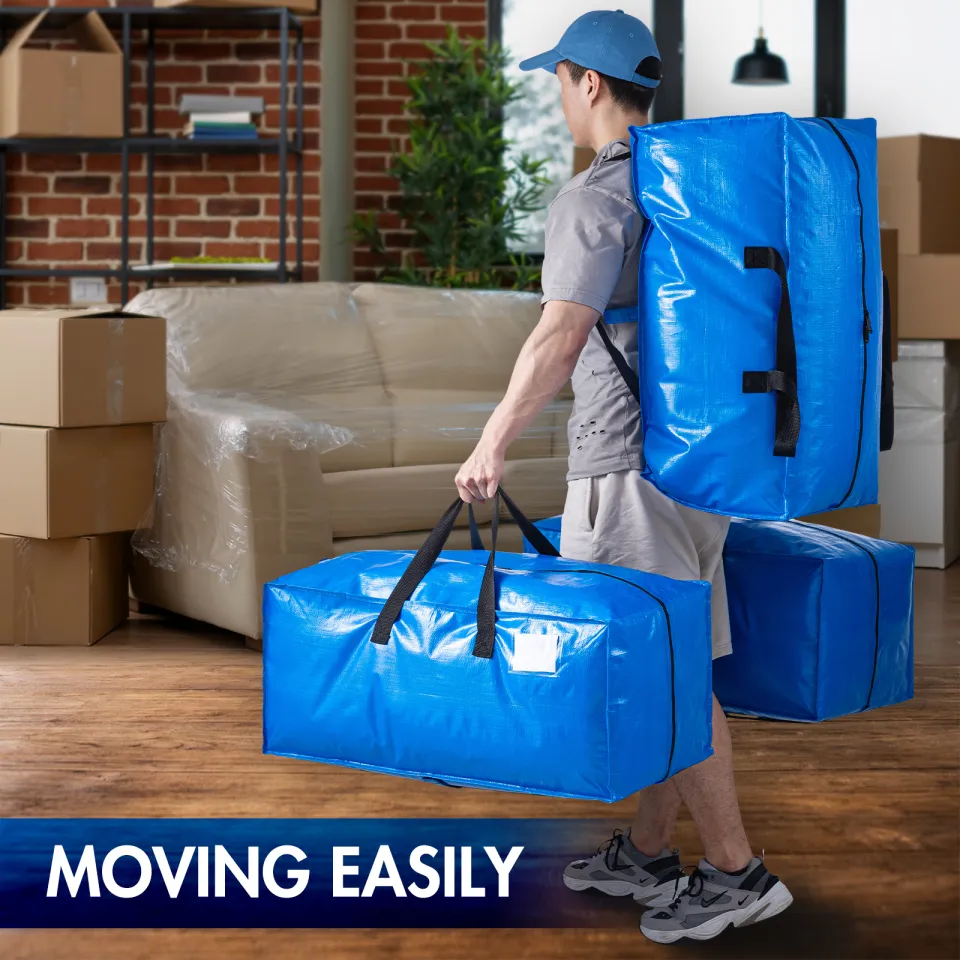 Jumbo Heavy-Duty Moving Bags, Clothing Storage Bags With Sturdy Zipper -  Better Than Moving Boxes - Perfect Clothes Storage Bins, Moving Supplies