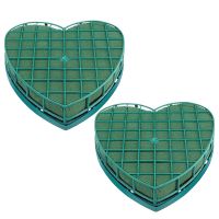 2Pcs Floral Foam Heart-Shaped Flower Holder with Floral Foam for Wedding Centerpiece Party Car Table Floral Arrangement