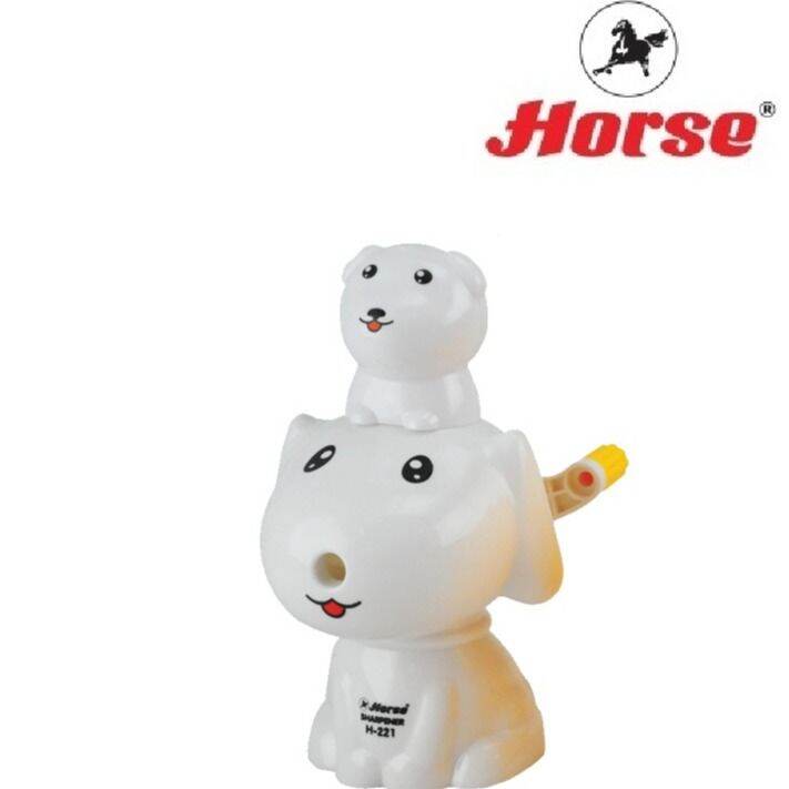 horse-ตราม้า-เครื่องเหลาดินสอ-ทรงรูปสุนัข-2-in-1-h-221-จำนวน1-เครื่อง