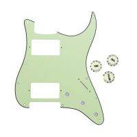 3Ply สีเขียวมิ้นท์ใหม่ Pickguard กีตาร์ HH 2T ปุ่มปรับระดับเสียง1V สำหรับชิ้นส่วนกีตาร์