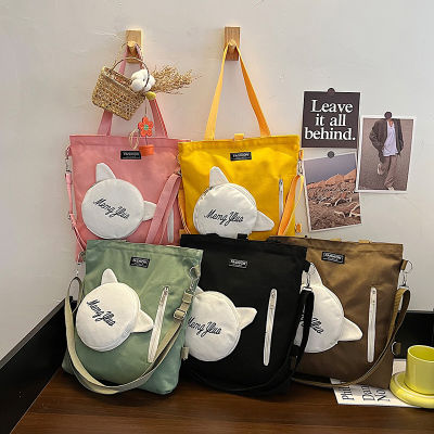 Large Capacity Canvas Bag Female 2022 New Japanese Ins Simple Shoulder Bag Student Cute Backpack Shoulder Bag