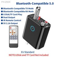 Bluetooth 5.0 Audio Receiver Transmitter Stereo Wireless Adapter TF/U Disk Play Quick USB Charge For Headphone TV IR APP Control