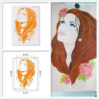 【❂Hot On Sale❂】 hexia71471 ลายฉลุรูปเด็กสาวที่สวยงามสำหรับผนังภาพวาดสมุดภาพแสตมป์ตกแต่งด้วยลายนูนแบบทำมือการ์ดทำมือแม่แบบดอกไม้