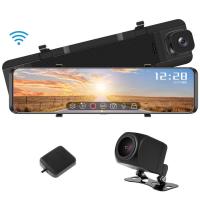 Dash Cam Mirror กล้องติดรถยนต์12 4K Dash Cam Mirror กล้องติดรถยนต์170 ° มุมกว้าง Dual Lens Driving Recorder การตรวจสอบที่จอดรถในตัว G-Sensor เครื่องบันทึกการขับขี่รถยนต์