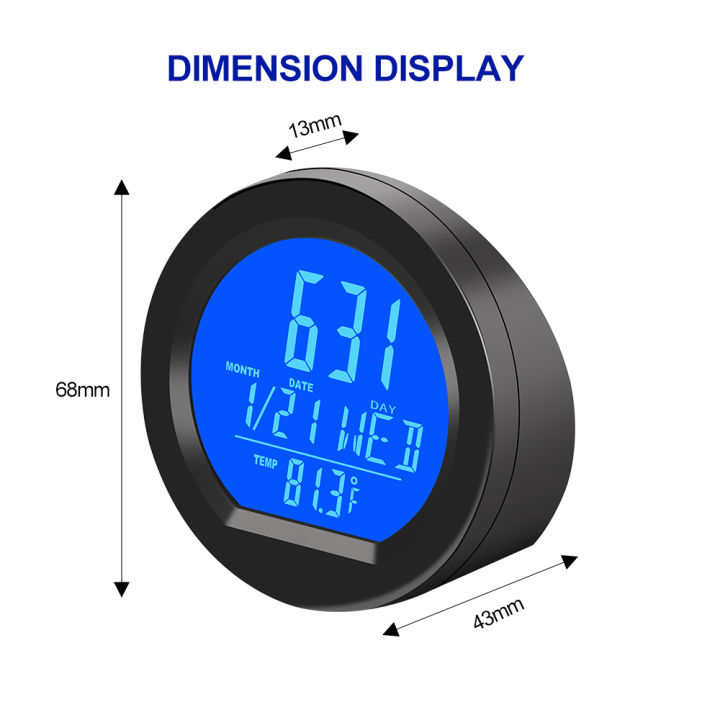 นาฬิกาติดรถยนต์พลังงานแสงอาทิตย์สำหรับแดชบอร์ดนาฬิกาดิจิตอล-lcd-และแสดงเวลาอุณหภูมิแดชบอร์ดนาฬิกาแสงไฟนาฬิกาหน้าจออิเล็กทรอนิกส์