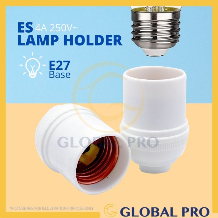 1pc Es Lamp Holder E27 4a 250v Holder Plastic Standard Screw In Socket Lampu Mentol Led Bulb 