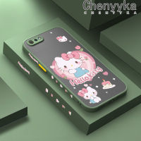 เคส Chenyyka สำหรับ Realme C2 C2S เคส A1K OPPO เคสลายการ์ตูน Hello Kitty แฟชันบางเคสแข็งกันแรงกระแทกฝ้าขอบเคสป้องกันเลนส์กล้องคลุมทั้งหมดปลอกซิลิโคนนิ่ม