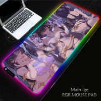 Anime y Girl LED Light Gaming XXLGenshin Impact Mouse Pad RGB Large Keyboard Cover Rubber Computer Desk Mat PC Game MousePad