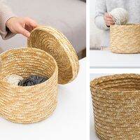 Wheat Straw Innovative Rustic Natural Brown Finish Storage Decorative Basket