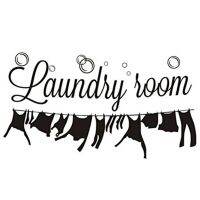 "Laundry Room" laundry room decoration carved wall stickers can remove stickers:black