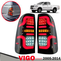 ไฟท้ายLED สำหรับ รุ่น TOYOTA HILUX VIGO CHAMP ( โตโยต้า ไฮลักซ์ วีโก้ แชมป์) ปี 2005 - 2014 สีสโม๊ค 1 คู่  พร้อมชุบสายไฟ พร้อมติดตั้ง