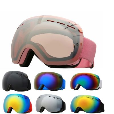 Ski Goggles Women Men Double Lens Anti-Fog Skiing Mask Accesories Snowboard Glasses Eyewear Pink UV Windproof Big Snow Goggles
