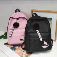 【Lanse store】2022 Fashion Canvas Backpack 19inch Female Schoolbag Student Bookbag Girls Cute Travel Rucksack Shoulder Bag